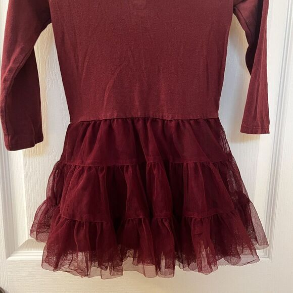 Old Navy Girls Scoop Back Tutu Tulle Dress Long Sleeve Marin Berry Girls Size 4T - Picture 11 of 12